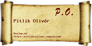 Pitlik Olivér névjegykártya